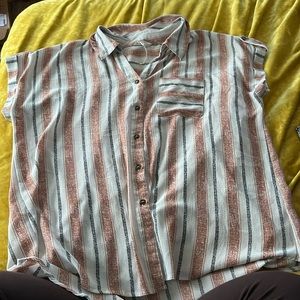 EUC - striped button down boxy blouse!